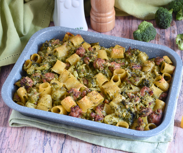 Sausage and broccoli baked pasta